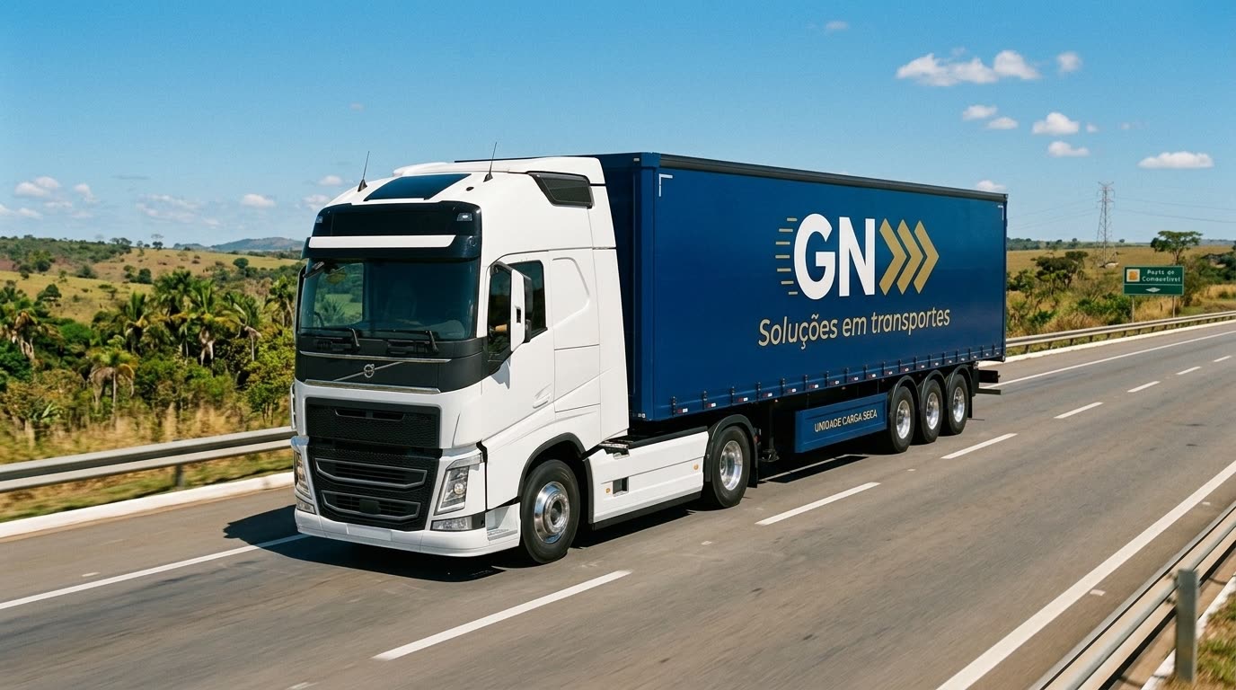 Caminhão baú da GN para transporte de carga seca